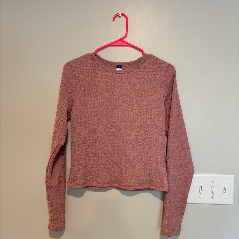 Pink Textured Long Sleeve top. Like new never worn.